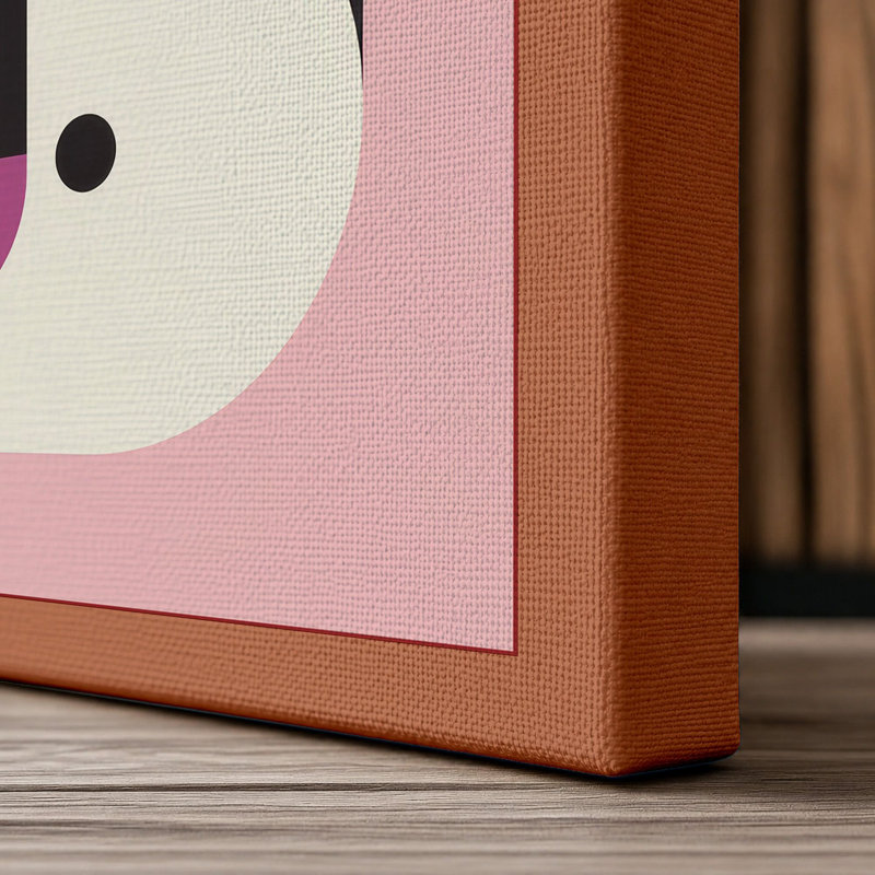 Abstract Composition in Profile Mid-Century - Wrapped Canvas, 24x16 - 61.0 x 40.6 cm, Terracotta Border
