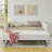 Daybed With Trundle Upholstered Tufted Sofa Bed, Full Size, Boucle Fabric, Beige(83"X58.5"X29.5")-716399745