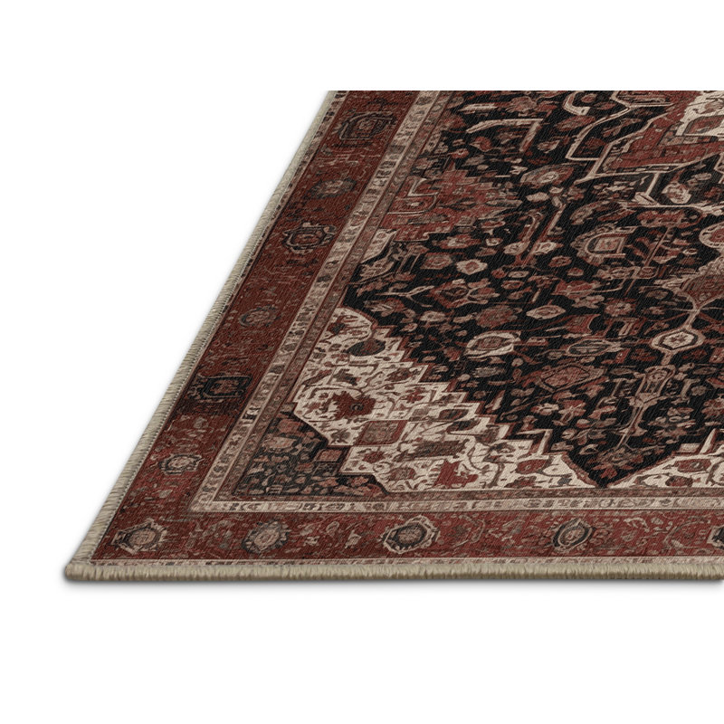 Tapis brun lavable à la machine, Carré 5 pi