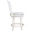 Tabouret de bar blanc à hauteur de comptoir de 26 po avec dossier, siège pivotant rembourré rond, dossier haut, retour automatique à 180 degrés, siège rembourré sur structure solide, pieds tournés, repose-pieds, 23,17 po