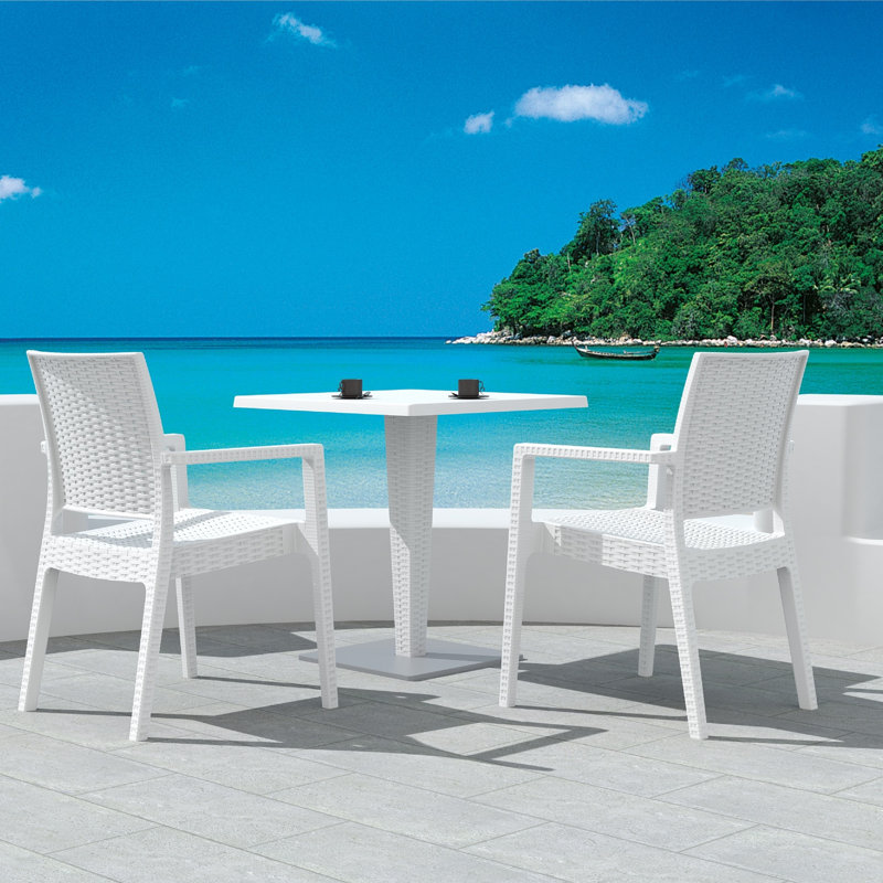 Fauteuil de salle à manger empilable Hela, Blanc