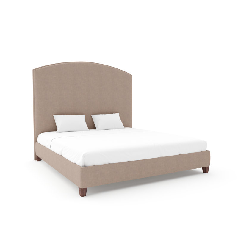 Benjamin Bed With 9" Rails, Espresso, Full, Maestro Ultra Performance Burlap