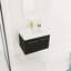 Armoire de salle de bain 30 po avec lavabo, fixation murale, couleur châtaignier noir, cuve en résine à rebords épais, porte, accessoire de meuble-lavabo de 30 po, style moderne et silencieux-1403271220