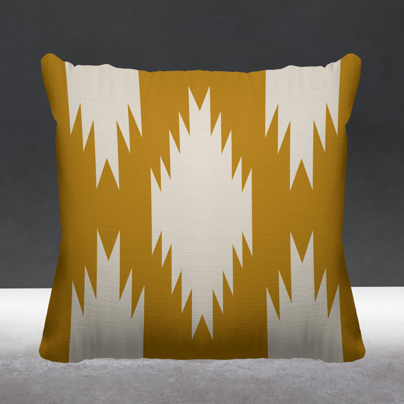 Yuma Outdoor Reversible Throw Pillow, 19H" x 19W", Yellow