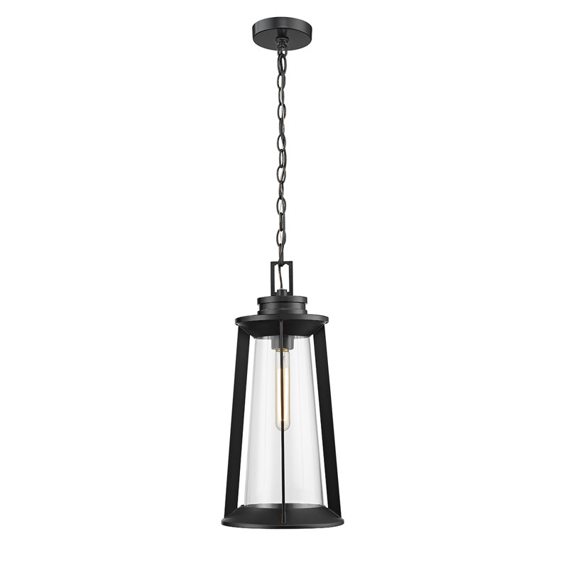 Lanterne suspendue d'extérieur 1 lumière H 20,63 po Fahmi, Noir thermolaqué