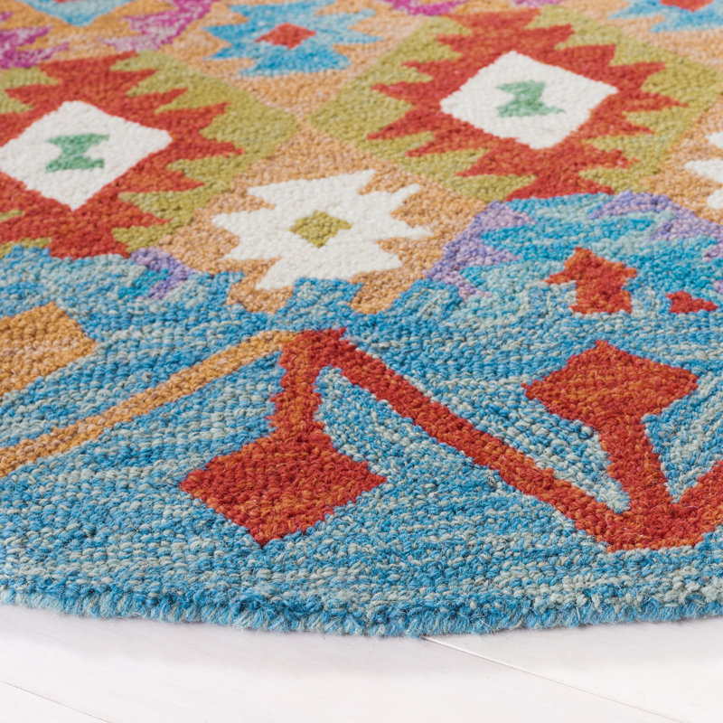 Horwich 417 Area Rug In Light Blue / Beige, Round 7'