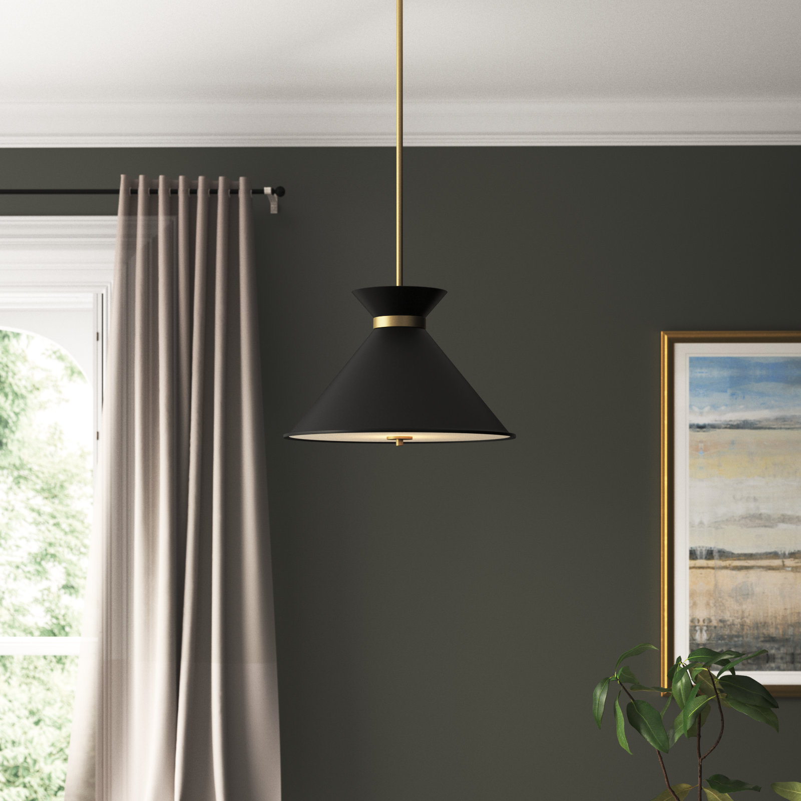 Nysta 3 Light Metal Dimmable Pendant, Black