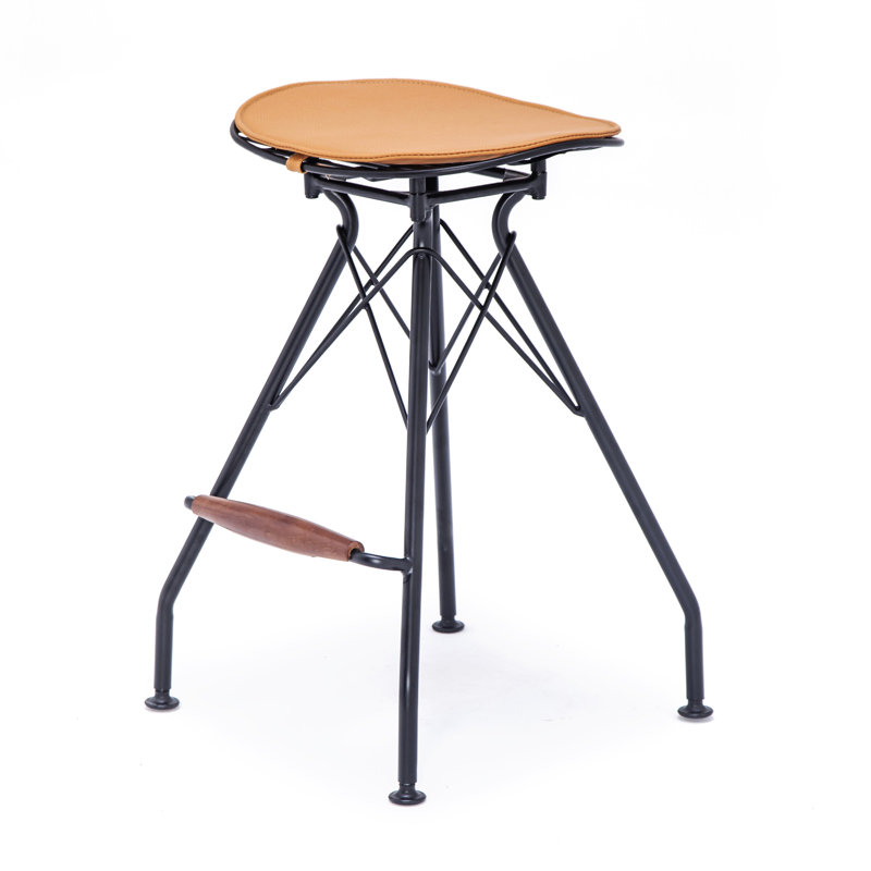 Ensemble de 2 tabourets de bar 24 po à hauteur de comptoir, Orange/Black