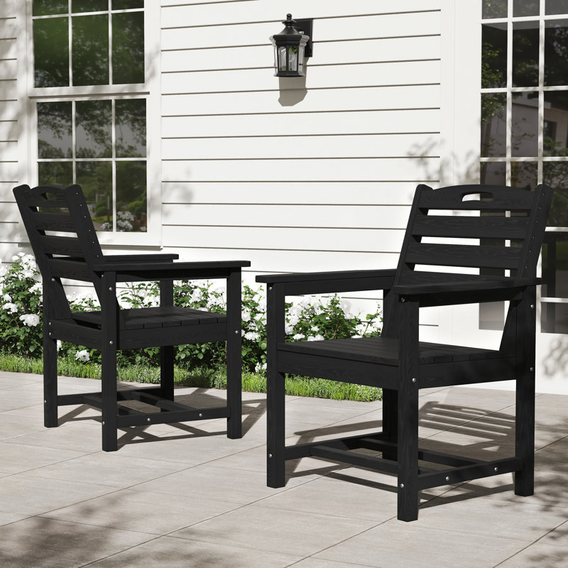 Chaises de salle à manger d'extérieur Hdpe, chaise de patio toutes saisons avec accoudoirs larges