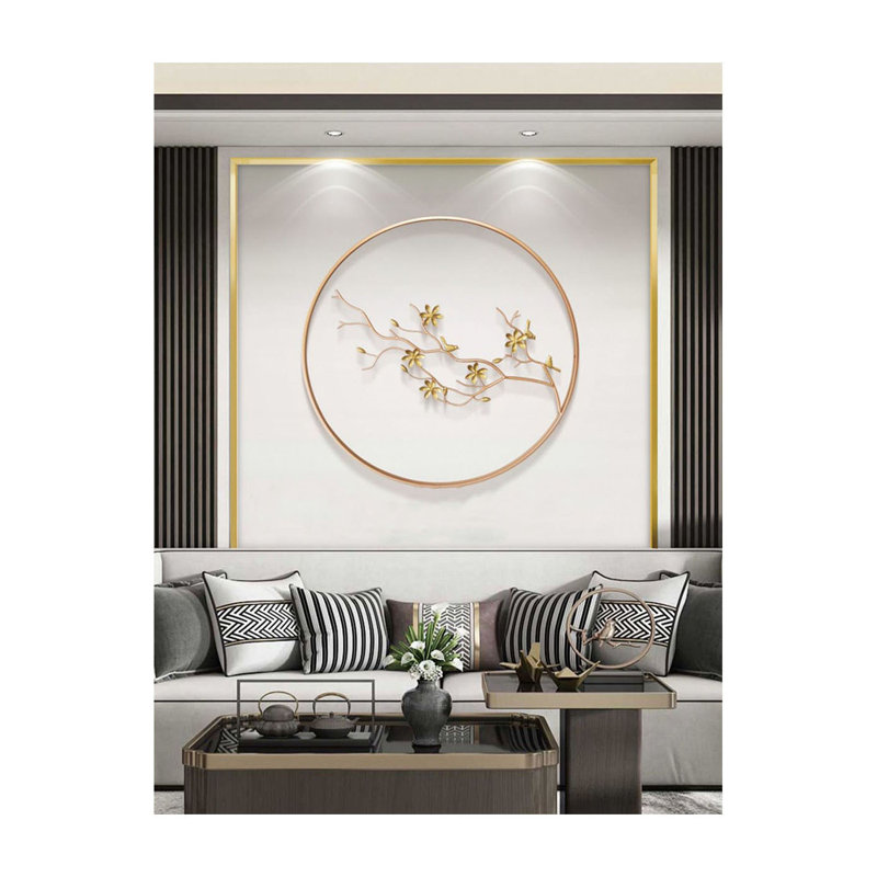 Décoration murale moderne orientale ronde à motif floral pour une chambre contemporaine et chaleureuse