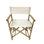 Ensemble de 2 chaises de réalisateur en bambou blanc, l 23 po x P 19 po x H 35 po