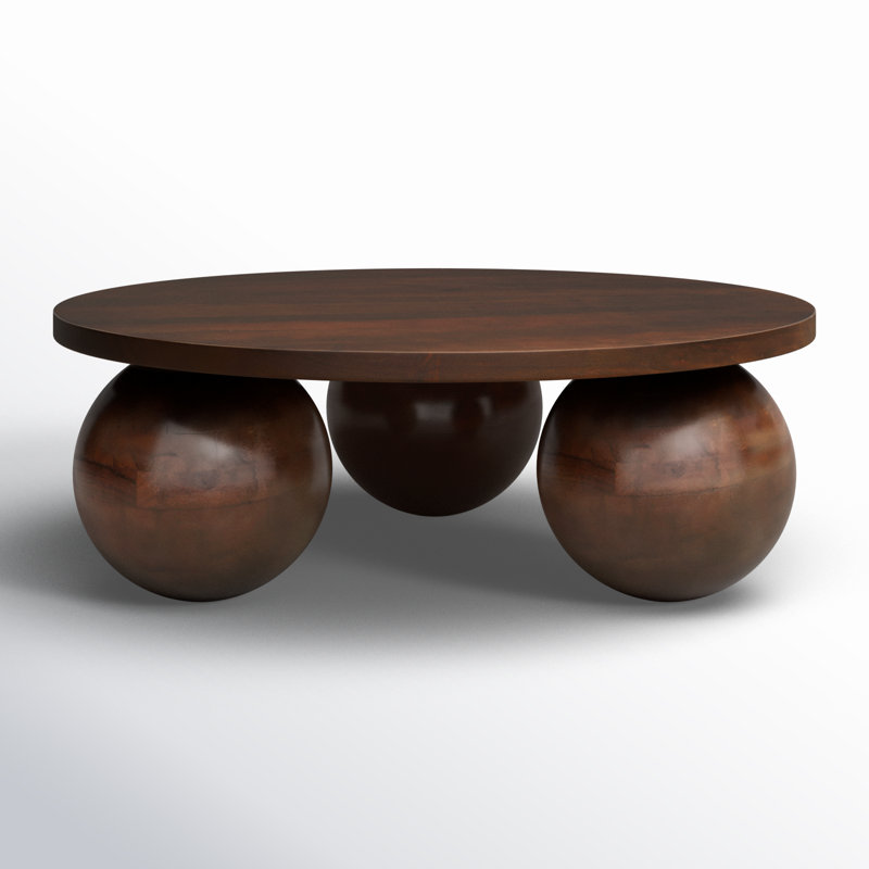 Table basse en bois massif Trentin, Brun