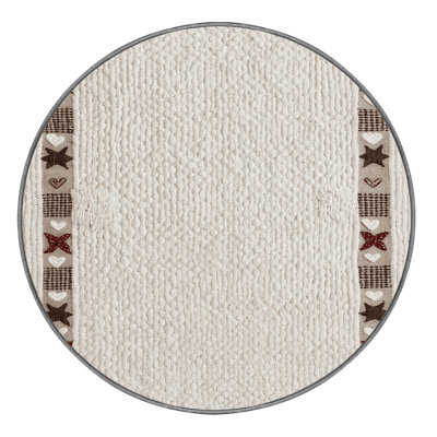 Washable White Farmhouse Farm Area Rug