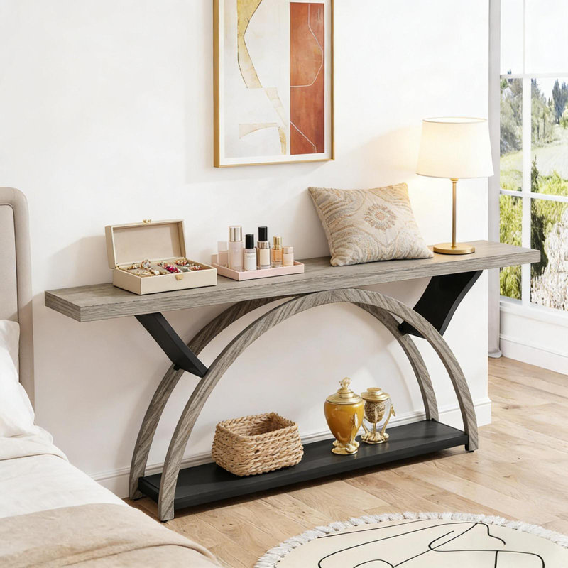 Table d'appoint à 2 niveaux, table de vestibule, table console