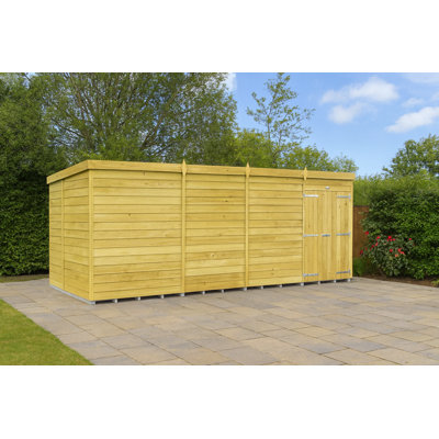 15ft x 7ft Pent Shed - Double Door without Windows