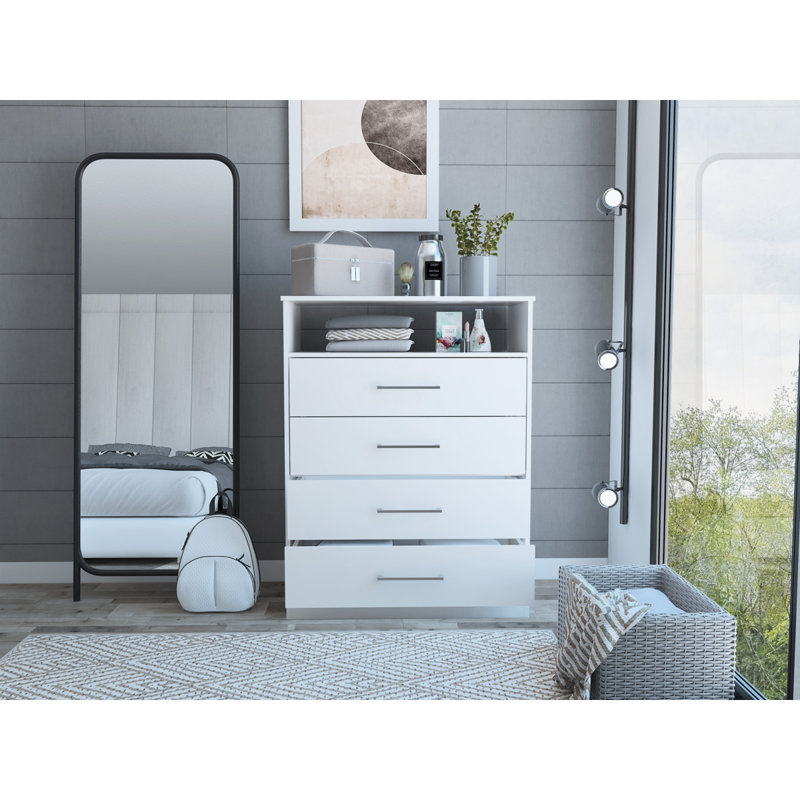 Commode Atlanta, chambre à coucher, blanc, Blanc