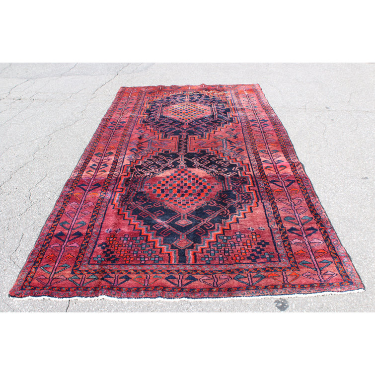 Yaralas One-of-a-Kind Hand-Knotted 1950s 4' x 7'3 Wool Area Rug in  Red/Beige