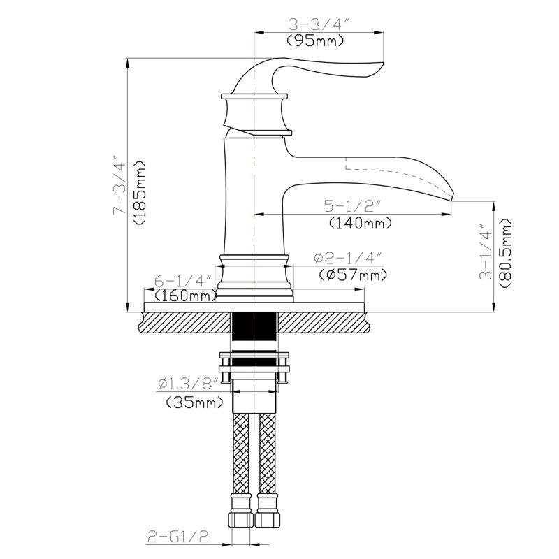 Single Handle Stainless Steel Bathroom Sink Faucet