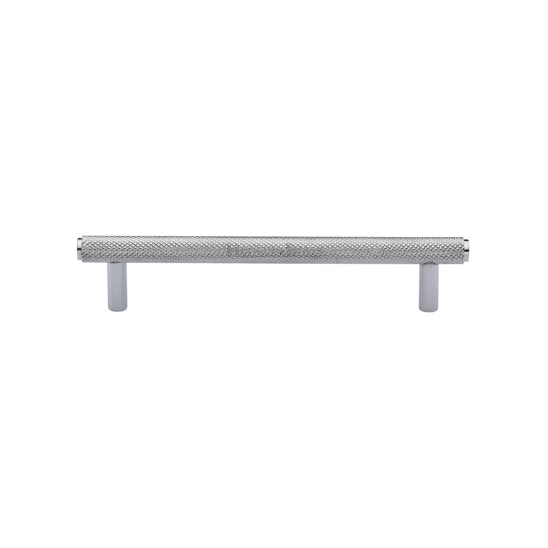Heritage Brass Signac Heritage Cabinet Pull Complete Knurl Design, Polished Chrome, 9.6cm H x 11cm W x 12.8cm D