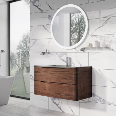 Stanhope 600mm Single Bathroom Vanity with Integrated Glass Basin