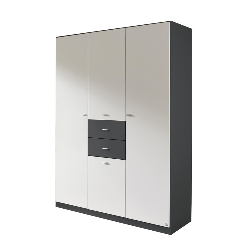 Laferty 4 Door Wardrobe, Metallic Grey
