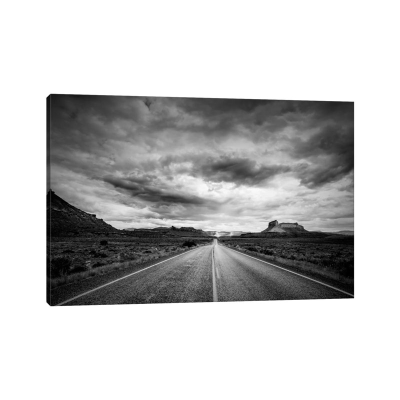 Long Stretch Of Road by Dan Ballard - Wrapped Canvas Print, 20.32 cm H x 30.48 cm W