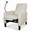 Pour le salon et la chambre à coucher, fauteuil inclinable moderne réglable en tissu avec supports pratiques, beige