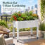 Jardinière surélevée à roulettes, bac à fleurs en résine avec drainage pour terrasse, balcon et jardin.