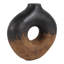 Vase de table ouvert en terre cuite sculpturale pour décoration intérieure - Grand vase décoratif pour salon ou entrée - Noir-2116591585