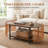 Oval 2-Tier Coffee Table with Rustic Wood Finish & Metal Legs, Vintage-Modern Center Table for Living Room