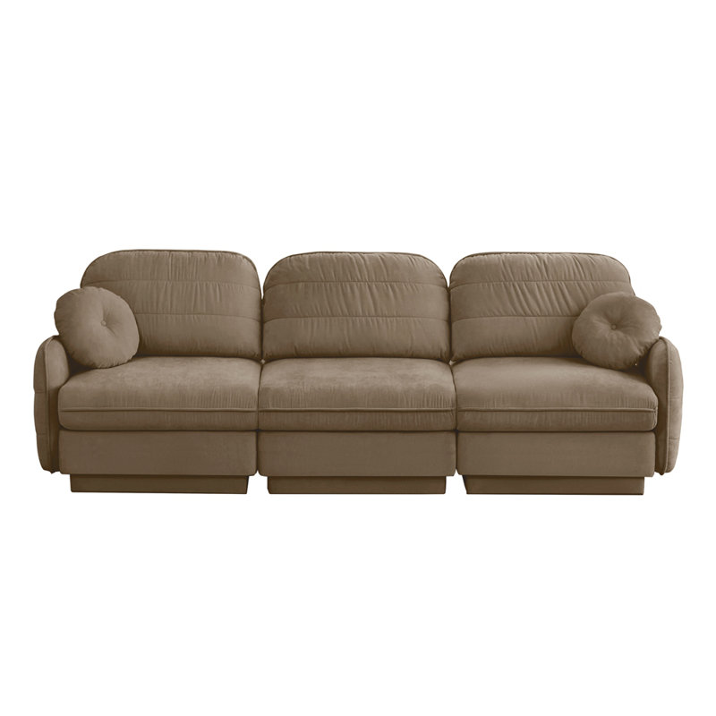 Canapé en chenille 4 places Cloud, H 37,4 po x l 105,1 po x P 33,4 po, Café clair