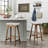 Saddle Stool Cushion Rectangular Bar Stool Seat Cushion Cover Rectangle With Strap Ties, 1 Piece, Light Linen