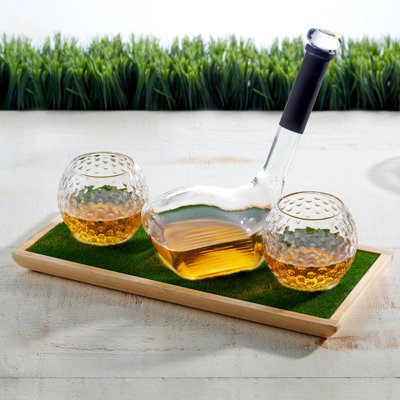 Golf 3 Piece Decanter Whiskey Set
