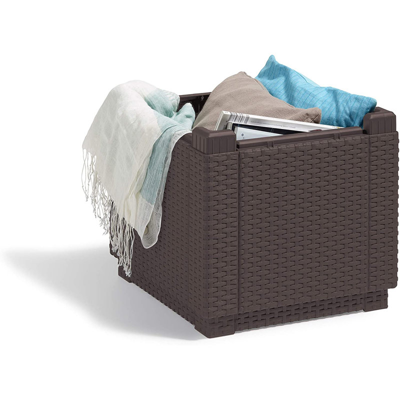 Keter Stool with Cushion, Brown