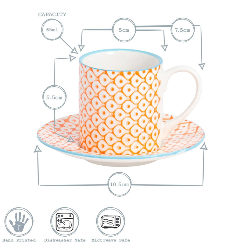 Porcelain Espresso Cup and Saucer