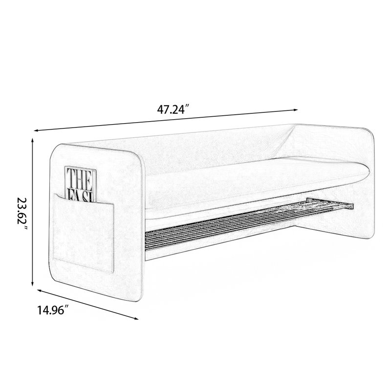 Banc rembourré, Noir