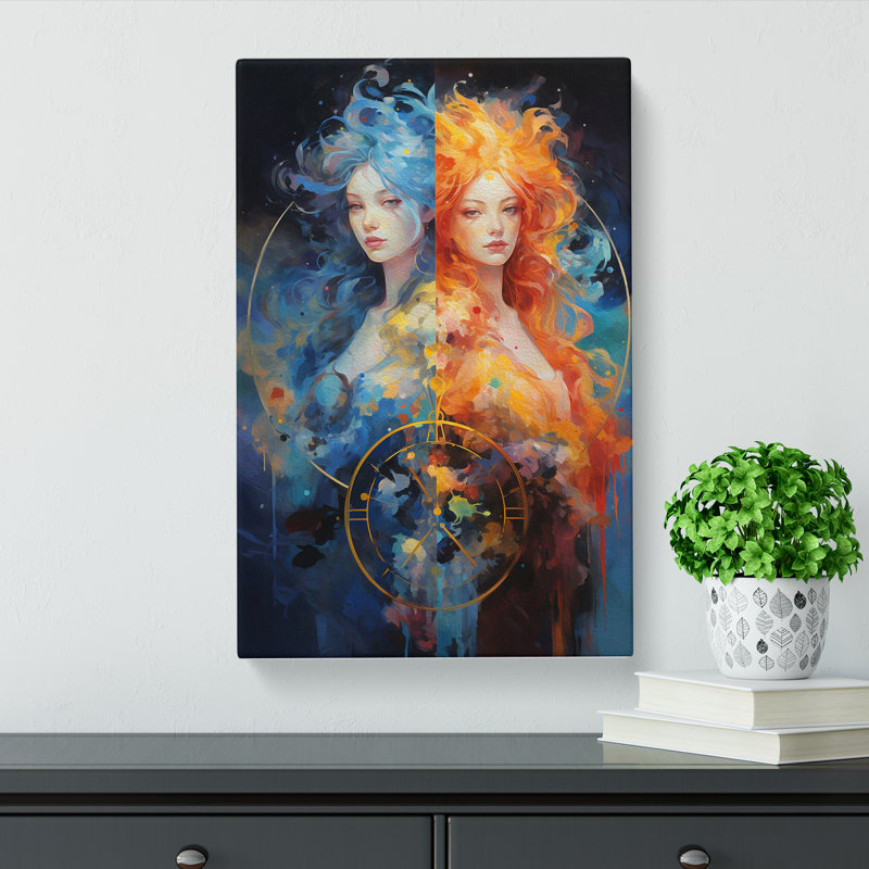 Gemini Zodiac Impressionism No.2 - Print, 50cm H x 35cm W x 3cm D