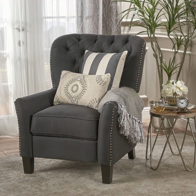Fauteuil inclinable moderne en tissu, Noir
