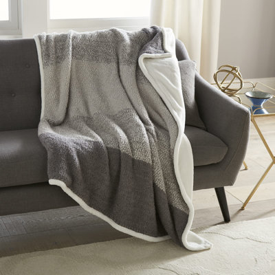 Crafted by Catherine Gray Ombre Eyelash Sherpa Throw 50" x 60"