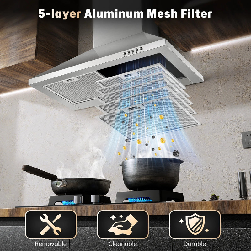Hotte murale 24 pouces en acier inoxydable