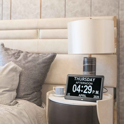 Digital Electric Tabletop Clock with Alarm in Black