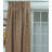 Natural Handcrafted Pleated Curtain – Saraswati Brown,Blue Lien Block Print, Light Filtering Window Drapes-842418379