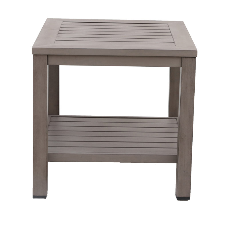 Rust - Table d'appoint en aluminium multicolore avec tablette, de forme carrée, l 23 po de largeur, profonde, 21,5 po de hauteur, 19 lb, idéale pour les déjeuners de patio et les réceptions, couleur, l 23,16 po de profondeur, largeur, 22,02 po de hauteur,