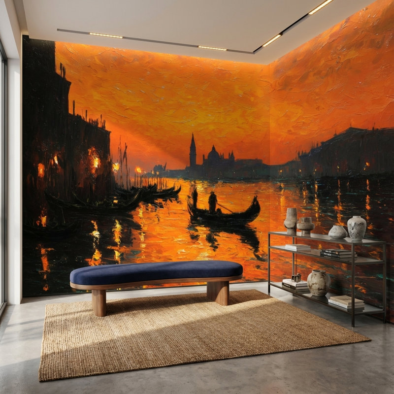 Décoration murale amovible Venice, Textured Non-Pasted, 140 po x 108 po