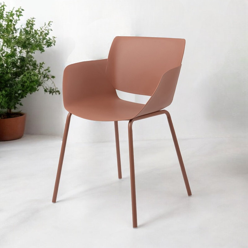 Mahowny Patio Dining Armchair, Terracotta