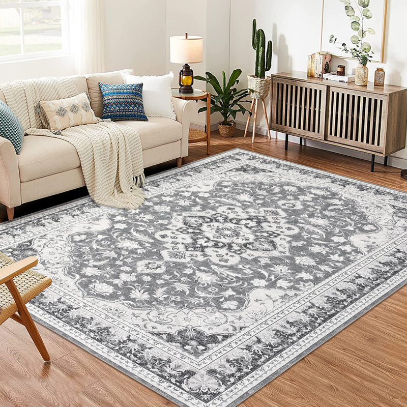 Tapis rectangulaire lavable rectangulaire ultra-mince Donnalou, Rectangle 5 pi x 7 pi