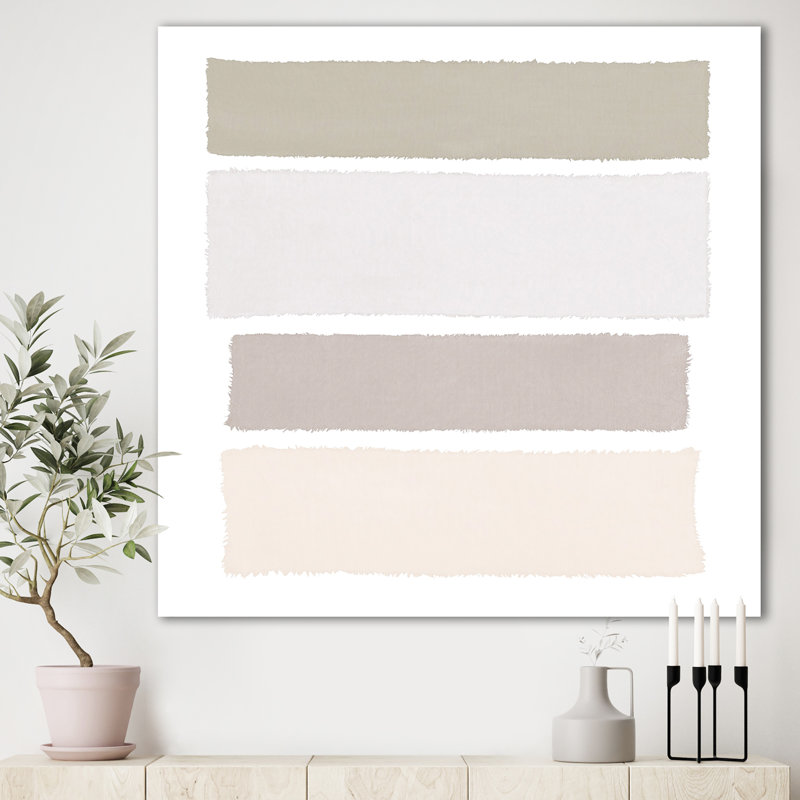 «Painted Weaving I Neutral on White Sq», reproduction d'art sur toile tendue, H 16 po x l 16 po x P 1 po