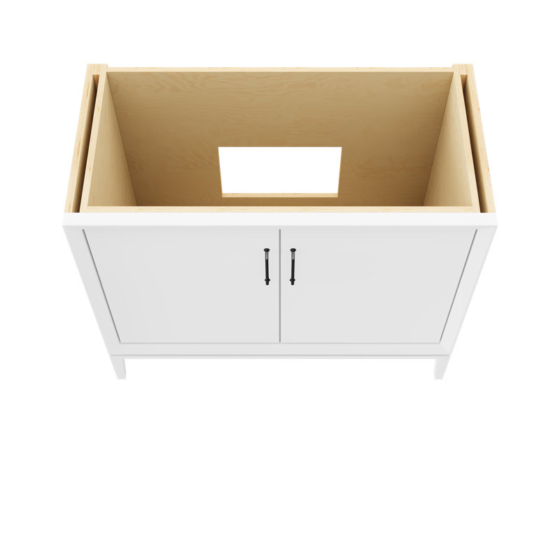 Alexandra Single Bath Vanity, Pure White, 42", Matte Black