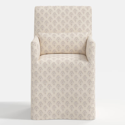 Lindy Slipcovered Arm Dining Chair