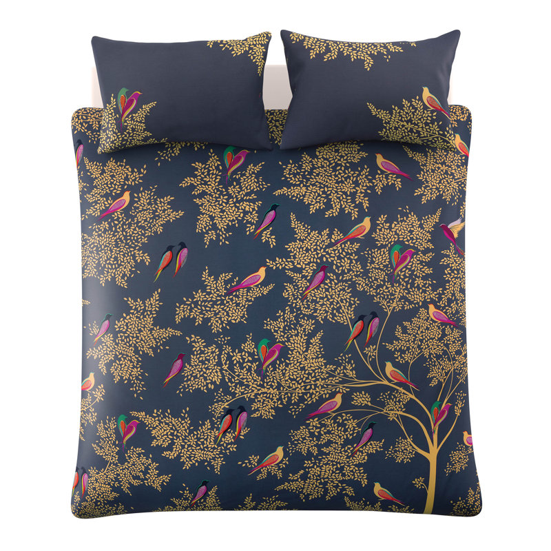 Smokey Birds Duvet Cover Set, Super King Duvet Cover + 2 Standard Pillowcases